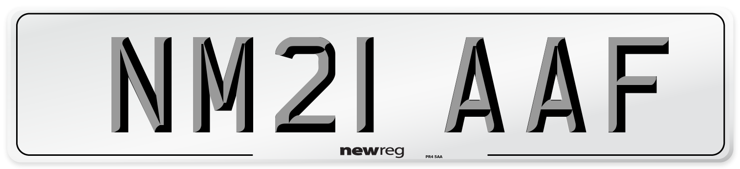 NM21 AAF Number Plate from New Reg